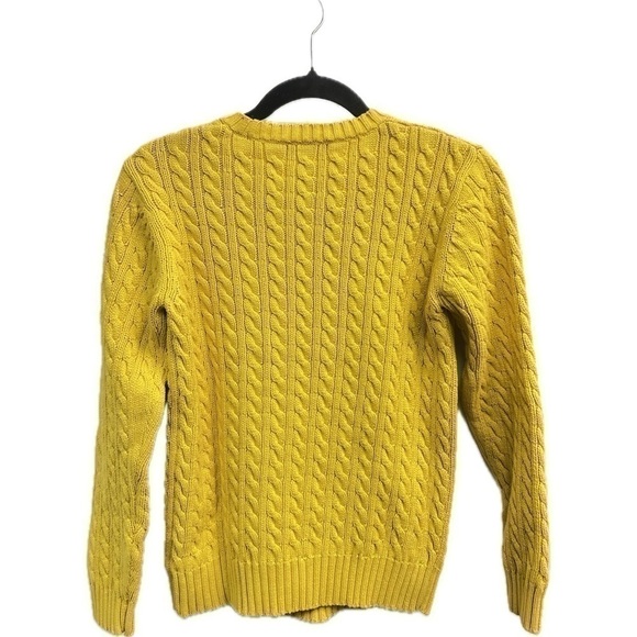 Lauren Ralph Lauren Yellow Crest Women’s Cable Knit Cotton Sweater Size SP - Picture 4 of 6